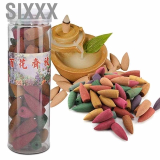 sixxx 42 pzs/juego de conos de incienso de cerámica natural para incienso de sándalo
