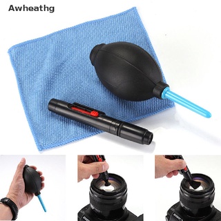 awheathg 3 en 1 lente limpiador de polvo pluma soplador kit de tela para cámara dslr vcr *venta caliente