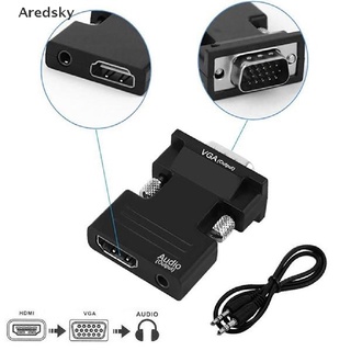 [Aredsky] Convertidor HDMI Hembra A VGA Macho/Adaptador De Audio Compatible Con Salida De Señal 1080P