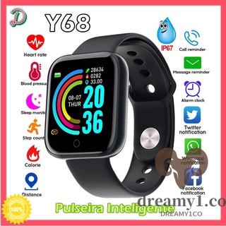 Y68 reloj inteligente impermeable USB deportivo/reloj inteligente con Monitor de frecuencia cardíaca/pulsera D20