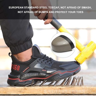 Alta Calidad De Los Hombres Zapatos De Seguridad De Trabajo Con Puntera De Acero Deporte Negro Botas Transpirables anti-Aplastamiento Para Correr Suave Eva