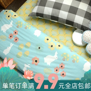 【Overseas stock】[Estoque no exterior] Tecido de algodão, tecido de cama de algodão puro, capa de kit de colcha DIY de algodão, lençol, tecido coelho feliz