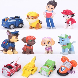 [ZIGY] 12 piezas de moda Nickelodeon Paw Patrol Mini figuras de juguete Playset Cake Toppers TIYZ