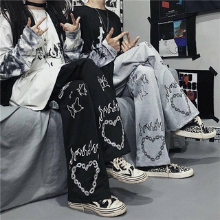 Mujer Mariposa Impresión Pantalones casual hip-hop harajuku streetwear oversize Ancho Pierna (1)