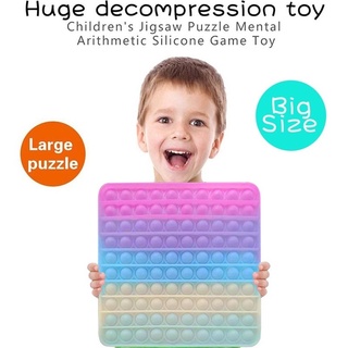 Caliente! 30cm gran tamaño de silicona arco iris Pop It Fidget juguete Foxmind para niño educativo empuje burbuja Figet juguetes Simple Dimple