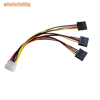 whalesfallhg 4 pines ide molex a 3 conectores de cable de extensión serial ata sata power splitter