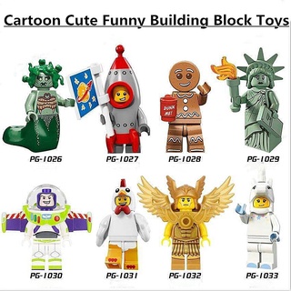 Lego minifiguras de dibujos animados lindo divertido bloque de construcción Medusa estatua de la libertad juguetes de niños