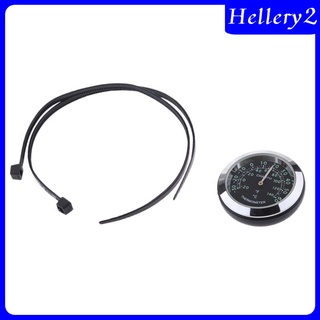 [HELLERY2] Reloj de reloj con esfera de bicicleta para motocicleta, reloj higrómetro, color negro