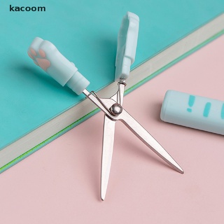 kacoom lindas tijeras de pata plegable diseño portátil tamaño kawaii gato cortador de color para papel co (1)