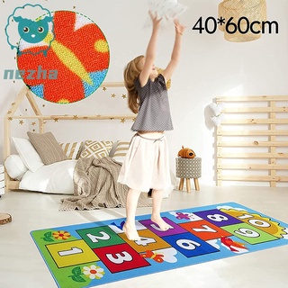 Rainbow Sky Hopscotch Game Rugs Non-Slip Jumping House Mat Soft Durable Woven Faux Wool Floor Carpet for Bedroom