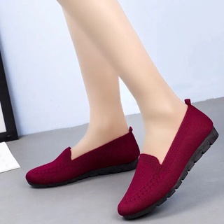 kasut perempuan/zapatos de mujer/ kasut kain beijing lama wanita kasut tunggal mulut cetek tumit rata rata kasut kasut bernafas lembut bawah hitam kerja kasut (3)