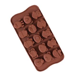 15 agujeros divertido sabor animal hornear molde para pastel chocolate galletas molde de silicona
