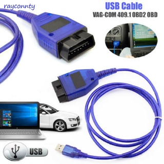 PJ Car USB Vag-Com Interface Cable KKL VAG-COM 409.1 OBD2 II OBD Diagnostic Scanner Auto Cable Aux