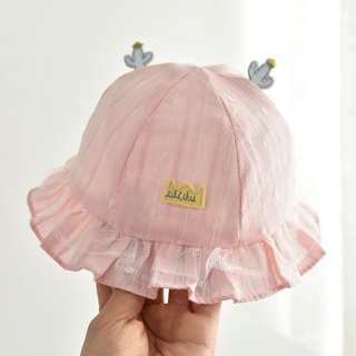 Sombrero de bebé recién nacido primavera y verano sombrero de cubo fino sombrero de princesa bebé niña sombrero de sol a prueba de sol