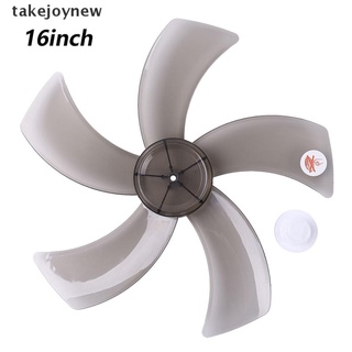 [takejoynew] hoja de ventilador de plástico para el hogar de 16 pulgadas, cinco hojas con tapa de tuerca para ventilador de pedestal