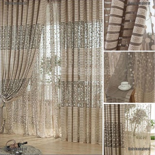 [bsb] 1 x cortina de tul de tul para puerta de moda, cortina de ventana, cortina transparente, bufanda, cenefas, diseño de baishangbest