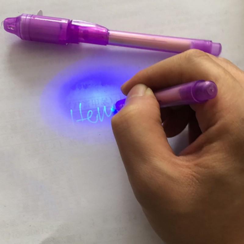 3Pcs Bolígrafo De Tinta Invisible Incorporado Luz UV Marcador Mágico Gadget Mensaje Secreto (2)