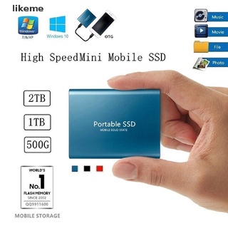 (likeme) 4TB/2TB/1TBGB Disco Duro Móvil Tipo C USB3.1 Portátil SSD Unidad De Estado Sólido co