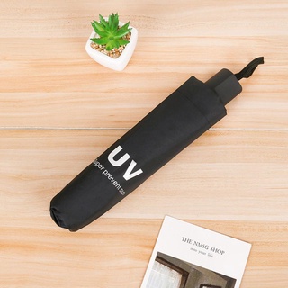 [changshan] Sombrilla De Tres Retención Solar Protección UV Plegable Paraguas Parasol Lluvia De Doble Uso Compacto Bolsillo Portátil