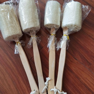 owincg - cepillo exfoliante natural para esponja de espalda con mango de madera largo