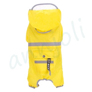 【anli】Dog Raincoat Four-legged Waterproof Pet Supplies Clothes Pet Raincoat