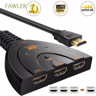 FAWLER 3 Puertos HDMI Divisor Cable Multiinterruptor Caja Hub Interruptor 1080P PS3 4K * 2K Conmutador LCD HDTV/Multicolor
