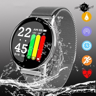 sunnyheart w8 reloj inteligente impermeable con monitor de ritmo cardíaco y sueño fitness deportes