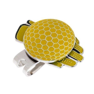 3x divertido guante sombrero de golf clip con bola magnética marcador de golf regalo, amarillo