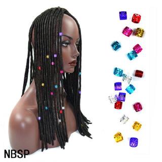 100 piezas de perlas de color de mezcla ajustable para el cabello, ajustable, ajustable, anillos de trenza, puños, clips, tubo, accesorios de peinado (1)