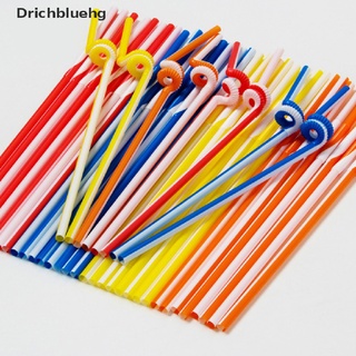 (Drichbluehg) 50Pcs/Bag Drinking Straws Long Multicolor Bendable Straws Party Rainbow Straw On Sale