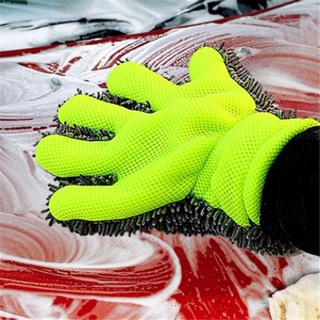 chenille guantes de microfibra de doble cara de insectos de coral de felpa lavado de coches herramientas de lavado de coches belleza mantenimiento de limpieza sin manos (2)