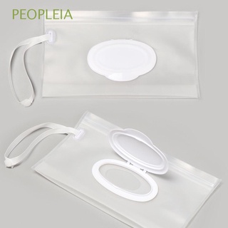 PEOPLEIA Eco-Friendly Wet Wipes Bag Cleaning protection Case Napkin Storage Pouch Clamshell Box Reusable Snap Strap Easy-carry Cosmetic Container