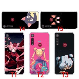Moto G9 Play G7 G6 G8 Power One E7 E6 Plus TPU transparent Soft case Sailor Moon Cartoon