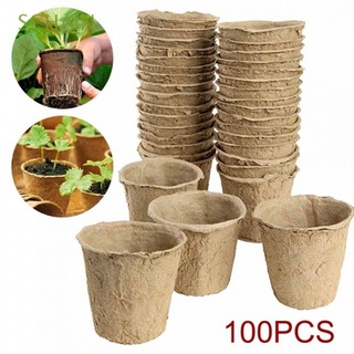 schain 100pcs bolsa de cultivo redondo plántulas contenedor macetas macetas biodegradables suministros de jardín fibra crecimiento turba maceta