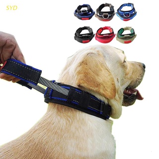 Syd - Collar reflectante para perro, 5 colores, acolchado suave de neopreno transpirable, Nylon para mascotas, ajustable para perros pequeños y grandes, 3 tamaños
