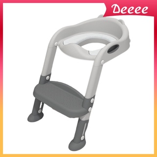 [Deeee] Asiento de inodoro plegable para niños, ajustable, taburete antideslizante, suave, con taburete de plástico, silla para orinar