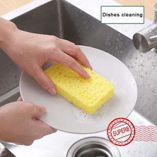 gruesa pulpa de madera de algodón lavar platos esponja toallitas cepillo de lavado de platos paño antiadherente sartén j5g1