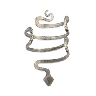 Brazalete Vintage en forma de serpiente brazalete de brazo moda europea y americana exagerada Año de la serpiente hueso pulsera adorno plateado (4)