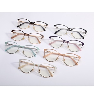 Gafas de marco de aleación de Metal ojo de gato gafas ópticas clásicas gafas transparentes transparentes lentes de mujer hombres gafas (7)