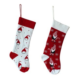 2pcs navidad medias santa claus regalo calcetines bolsa de caramelo árbol de navidad decoración colgante para vacaciones fiesta decoración del hogar
