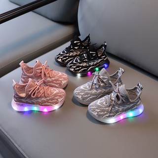 Nuevos zapatos luminosos transpirables para niños zapatos coloridos de colores fluorescentes zapatos para niñas con luces Shuffle Dance recargables para niños