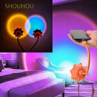 shouhou fondo mini lámpara dormitorio decoración luz de noche usb puesta de sol luz fotografía atmósfera moda led luces arco iris proyector