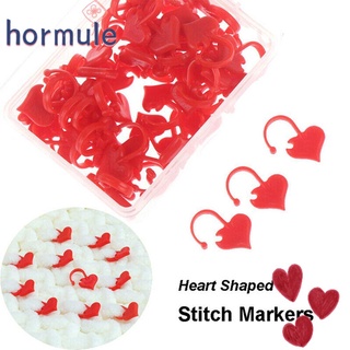 HORMULE New Locking Stitch Markers Latching Counting Ring Mark Circle Sewing Accessory Heart Shaped Plastic DIY Craft Knitting Crochet