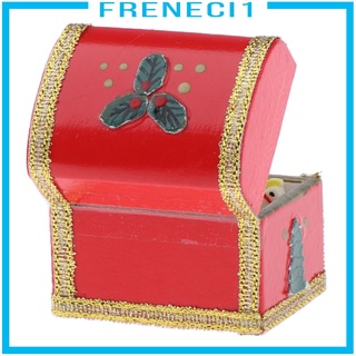 [freneci1] Caja De madera roja con Escala 1/12 Para Casa De muñecas/decoración De navidad