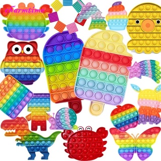 24h entrega: nuevo arco iris pop it redondo fidget juguete push burbuja alivio del estrés fidget juguete