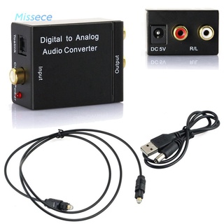 Missece adaptador de Audio CoaxCoaxialToslink a analógico RCA L/R convertidor de Audio óptico Digital (1)