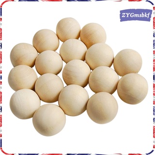 100 Pcs 20mm Natural Unfinished Wood Spacer Beads Round Ball Wooden Loose