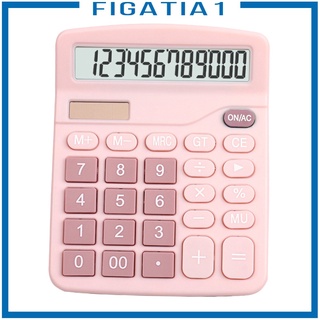 [NANA] Calculadoras, calculadora de escritorio de mano de doble potencia de 12 dígitos con pantalla LCD grande botón sensible grande