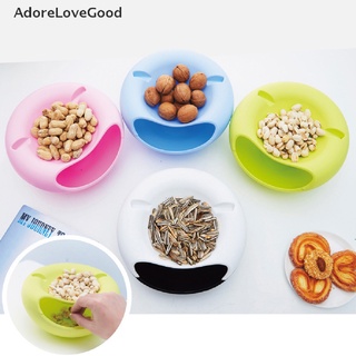 [alg] lazy snack bowl de plástico de doble capa para aperitivos, caja de almacenamiento de frutas, adorelovegood
