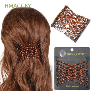 Hmaccby accesorio para el cabello Mágico De Metal elástico con clip doble/peine para el cabello/multicolor